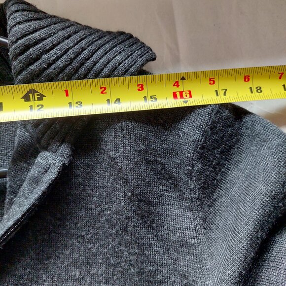 Talbots Men 100% Wool Grey Zip Sweater (Size S) - Picture 7 of 10